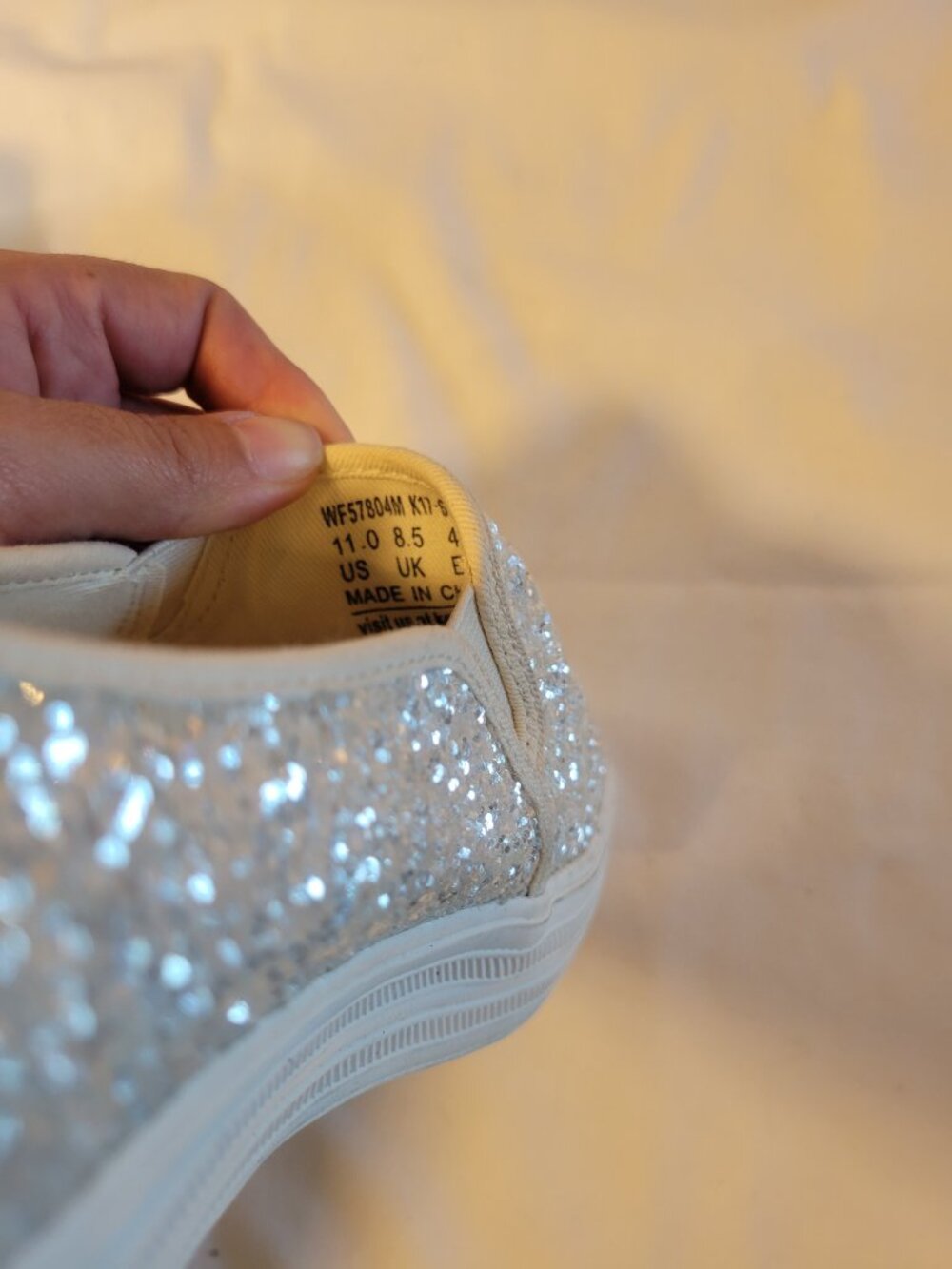 Keds x Kate Spade Triple Decker Silver Glitter  Slip On Sneakers Women's 11 - Picture 6 of 14